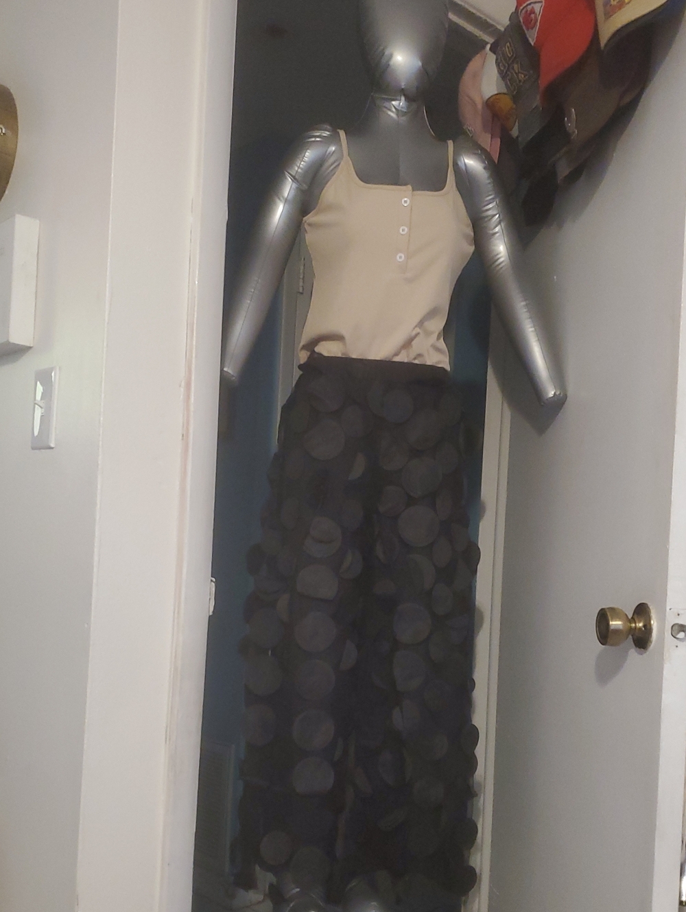 Black Textured Pants With Elastic Waist, Brand New.